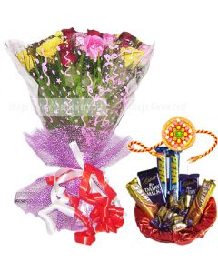 Sweet Mix Roses Rakhi Combo