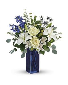 Calming Cobalt Bouquet Flowers to USA