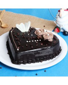 Chocolate Heart Rose Cake - Golden Cakes