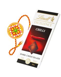 Lindt Excellence Chilli Bar Rakhi Combo