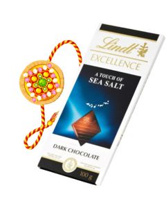 Lindt Excellence A Touch Of Sea Salt Bar Rakhi Combo