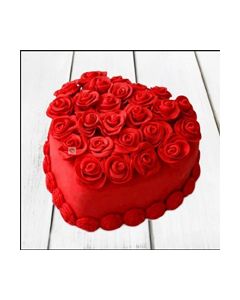 Heart Shape Strawberry Rose Cake - Box of Cake