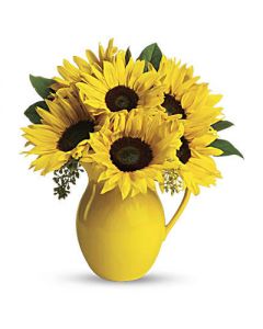 Sunny Day Pitcher of Sunflowers Flower to USA
